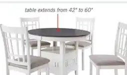 The Brick Dena 5pc Dining Set with Table & Chairs, 42-60W Extension, Round - Dove Grey offer