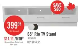 The Brick Rio 65 Modern TV Stand with Storage and Cable Management for TVs up to 75- White offer