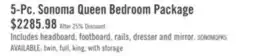 The Brick Sonoma 5pc Bedroom Set with Bed, Dresser & Mirror, Mango Brown - Queen Size offer
