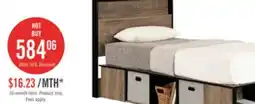 The Brick Everley Platform Bed Set with Panel Headboard, Built-in Storage & Baskets, Two-Tone - Twin Size offer
