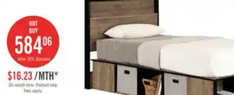 The Brick Everley Platform Bed Set with Panel Headboard, Built-in Storage & Baskets, Two-Tone - Twin Size offer