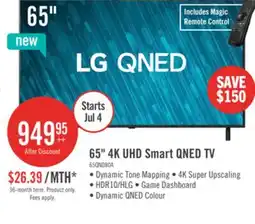 The Brick LG 65 QNED AI QNED80 4K Smart TV (65QNED80AUA.ACC) offer