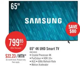 The Brick Samsung 65 Crystal UHD U8000 4K Smart TV offer