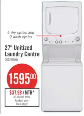 The Brick GE Unitized Spacemaker Washer and Electric Dryer Combination - GUD27ESMMWW offer