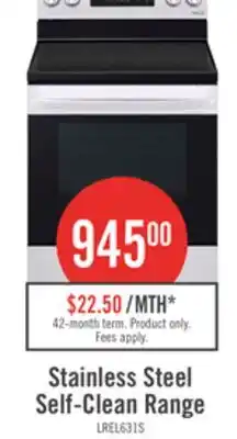 The Brick LG 6.3 Cu. Ft. Smart Electric Range with EasyClean - Stainless Steel - LREL6321S offer