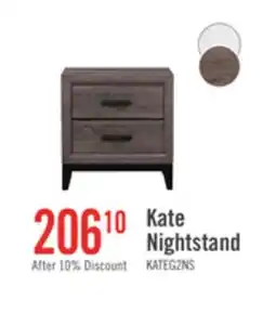 The Brick Kate Bedside 2-Drawer Nightstand, 23.6W x 24.8H - Grey/Brown offer