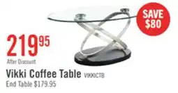 The Brick Vikki 48 Modern Oval Glass Top Coffee Table - Glass with Metal Base offer