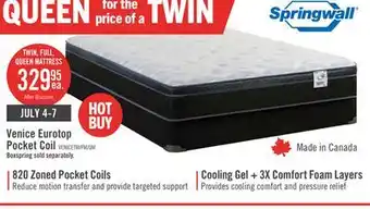 The Brick Springwall Venice Eurotop Twin Mattress offer