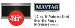 The Brick Maytag 1.7 Cu. Ft. Over-the-Range Microwave with 900 Watts Cooking - Stainless Steel - YMMMS4230PZ offer