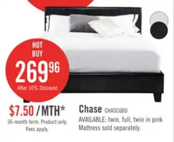 The Brick Chase Upholstered Bed in Brown Vegan-Leather Fabric - Queen Size offer