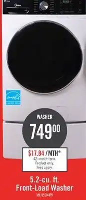 The Brick Midea 5.2 Cu. Ft. Front-Load High-Efficiency Washer - White - Stackable - MLH52N4AWW offer