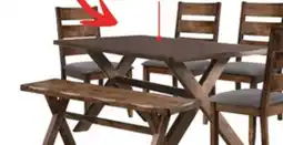 The Brick Plum 6pc Dining Set with Table, Bench & 4 Chairs, Wood, Live-Edge Look, 70.75W- Nutmeg Brown offer