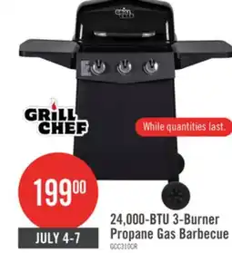The Brick Grill Chef 24,000 BTU 3-Burner LP Gas BBQ - GCC310CRP offer