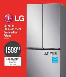 The Brick LG 33 25 Cu. Ft. Smart French-Door Refrigerator - Stainless Steel - LF25S6000S offer