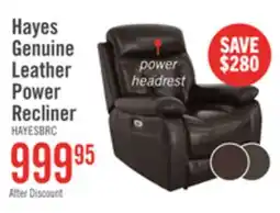 The Brick Hayes 38 Genuine Leather Power Reclining Chairs with Adjustable Headrest - Brown offer