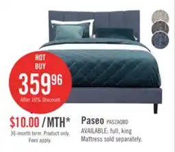 The Brick Paseo Upholstered Platform Bed in Navy Fabric - Queen Size offer