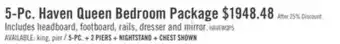 The Brick Haven 5pc Bedroom Set with Panel Bed, Dresser & Mirror, White - Queen Size offer