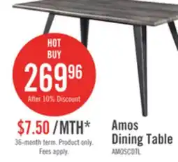 The Brick Amos Dining Table, Metal, 60W - Grey offer