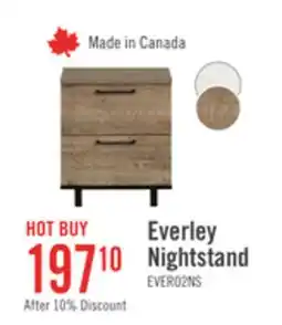 The Brick Everley Bedside 2-Drawer Nightstand with USB Ports, 19.5W x 22.5- Brown offer
