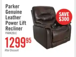 The Brick Parker 36 Genuine Leather 3-Position Power Lift Reclining Chair - Brown offer