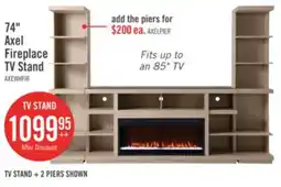 The Brick Axel 74 Modern Electric Fireplace TV Stand with Storage and Cable Management for TVs up to 85- Taupe offer