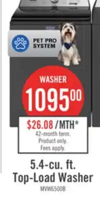 The Brick Maytag 5.4 Cu. Ft. Pet Pro Top-Load Washer - Volcano Black - MVW6500MBK offer