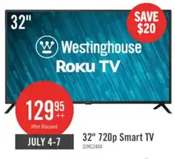 The Brick Westinghouse 32 HD Roku Smart TV offer