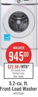 The Brick Samsung 5.2 Cu. Ft. Front-Load Washer - White - Stackable - WF45T6000AW/A5 offer