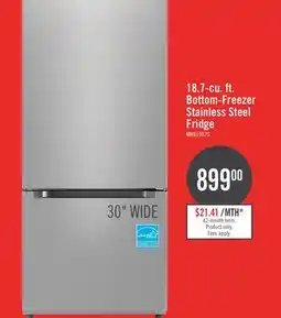 The Brick Midea 18.7 Cu. Ft. Bottom-Freezer Refrigerator - MRB19B7AST offer