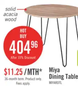 The Brick Miya Dining Table, Acacia Wood, Metal, 36W Round - Natural offer