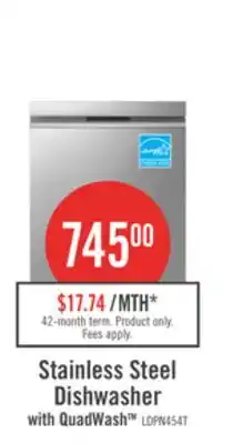 The Brick LG 24 48 dBA Built-In Top-Control Dishwasher with QuadWash - Smudge Proof Stainless Steel - LDPN45 offer