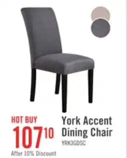 The Brick York Wing-Back Dining Chair with Linen-Look Fabric, Button Tufted - Grey offer