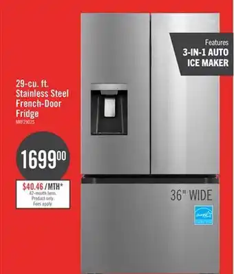 The Brick Midea 36 29.3 Cu. Ft. Smart French-Door Refrigerator - Stainless Steel - MRF29D2AST offer