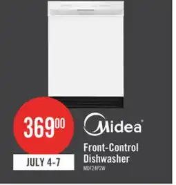 The Brick Midea 24 Front-Control Dishwasher with Interior Light - MDF24P2BWW offer