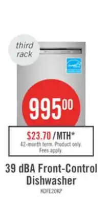The Brick KitchenAid 24 39 dBA Built-In Front-Control Dishwasher with Third Rack - Stainless Steel PrintShiel offer