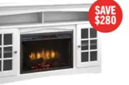 The Brick Huntley 59 Electric Fireplace TV Stand with Storage and Cable Management for TVs up to 65- White offer