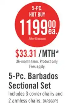 The Brick Barbados 5-Piece Patio Set - Grey offer