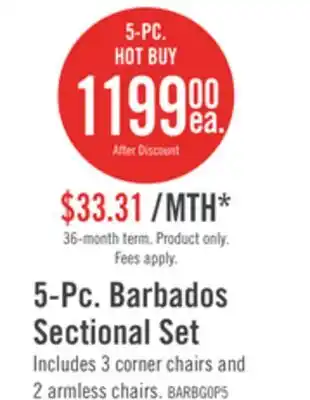 The Brick Barbados 5-Piece Patio Set - Grey offer