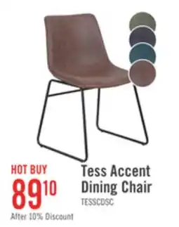 The Brick Tess Dining Chair with Leather-Look Fabric, Metal - Brown offer