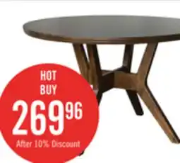 The Brick Chelsea Dining Table, 48W Round - Walnut Brown offer