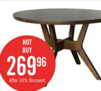 The Brick Chelsea Dining Table, 48W Round - Walnut Brown offer