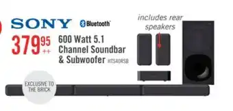 The Brick SONY 5.1 CH Dolby Digital Soundbar with Subwoofer and Wireless Rear Speakers (HTS40R) offer
