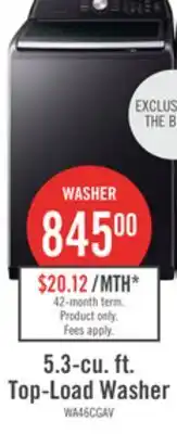 The Brick Samsung 5.4 Cu. Ft. Top-Load Washer - Black Stainless Steel - WA46CG3505AVA4 offer