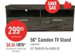 The Brick The Brick Camden 56 TV Stand with Storage and Cable Management for TVs up to 60 - Alabaster Oak offer