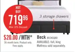 The Brick Beck Upholstered Storage Bed in Dark Grey Fabric, Button Tufted - Queen Size offer