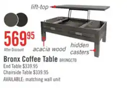The Brick Bronx 48 Rustic Lift Top Coffee Table with Storage, Shelf and Casters - Grey Wood offer