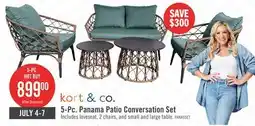 The Brick Kort & Co. Panama 5-Piece Patio Conversation Set offer