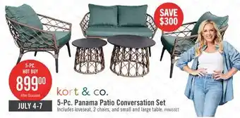 The Brick Kort & Co. Panama 5-Piece Patio Conversation Set offer