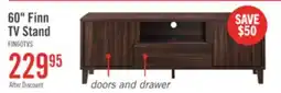 The Brick Finn 60 TV Stand with Storage and Cable Management for TVs up to 65- Dark Walnut offer