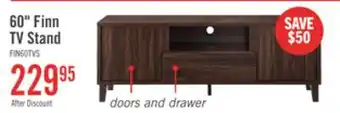 The Brick Finn 60 TV Stand with Storage and Cable Management for TVs up to 65- Dark Walnut offer